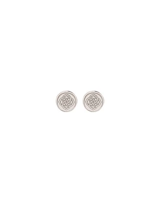 Dira Coin Stud Earring Rhodium Metal