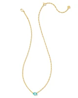 Cailin Crystal Pendant Necklace In Gold Aqua Crystal