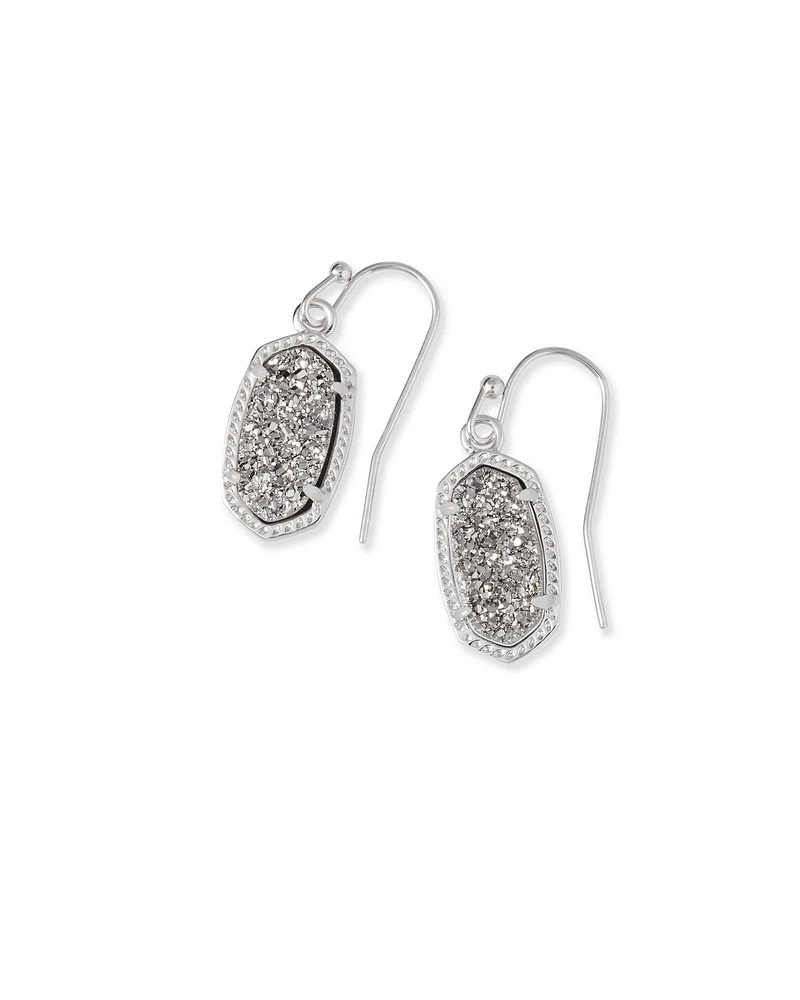 Lee Silver Drop Earrings - Platinum Drusy