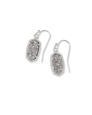 Lee Silver Drop Earrings - Platinum Drusy
