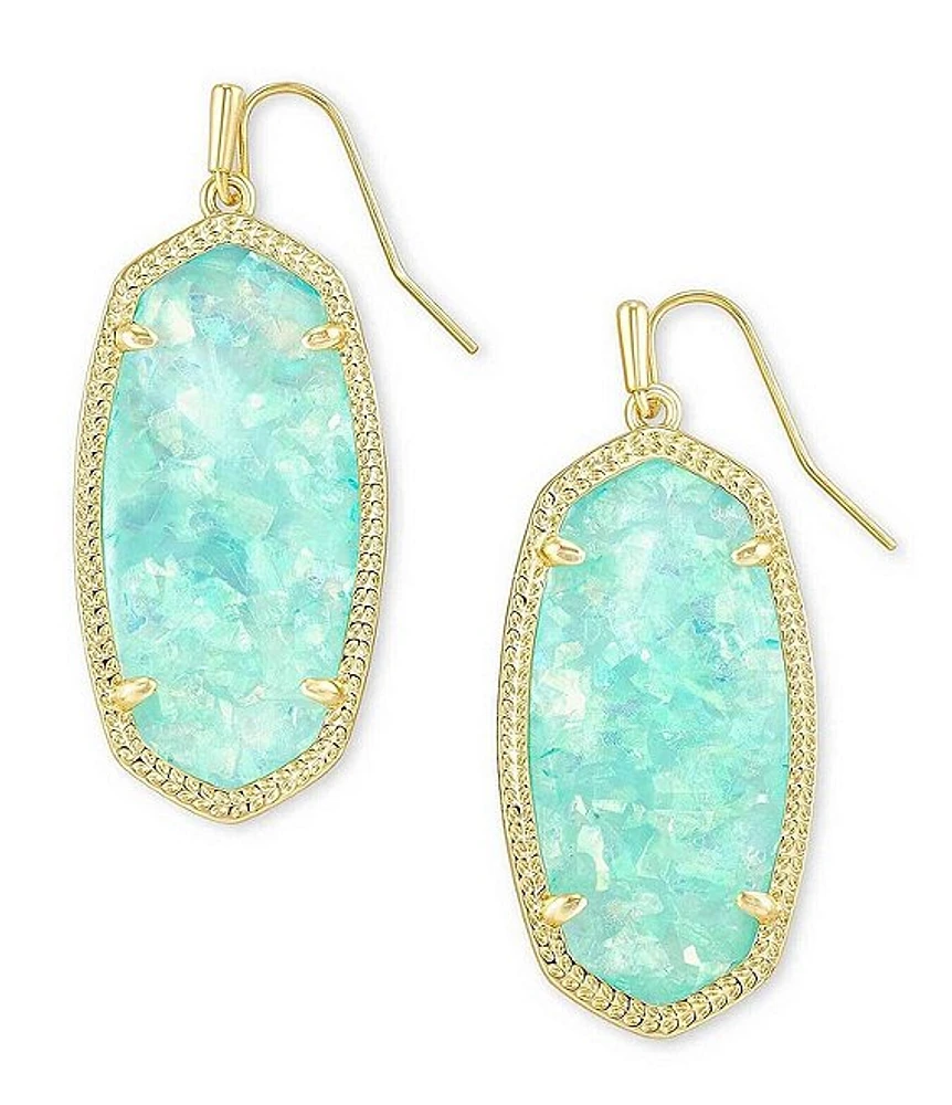 Elle Drop Earrings Gold - Iridescent Mint Illusion