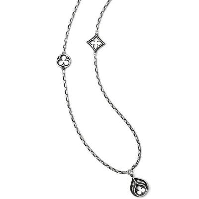 Lorenza Trio Long Necklace Silver
