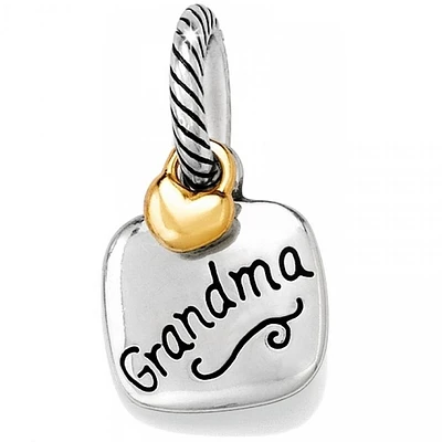 World's Silver Best Grandma Charm