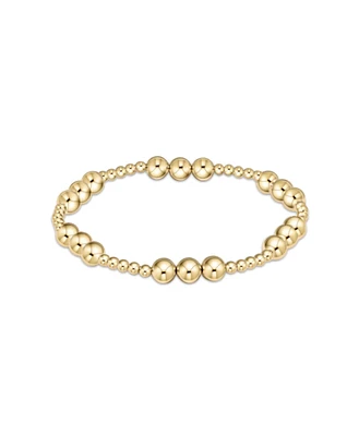 Classic Joy Pattern 6mm Bead Bracelet - Gold