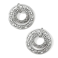 Contempo Open Ring Duo Post Drop Earrings