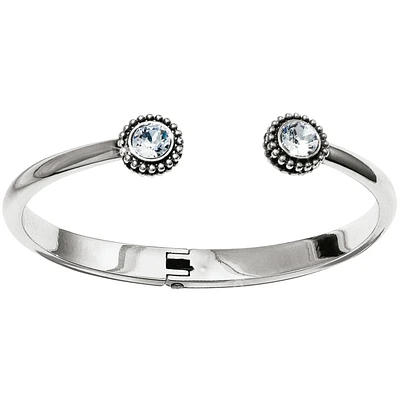 Twinkle Silver Open Hinged Bangle