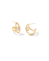 Arden Huggie Earrings Gold - White Crystal