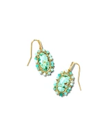 Beaded Lee Drop Earring Gold - Sea Green Chrysocolla