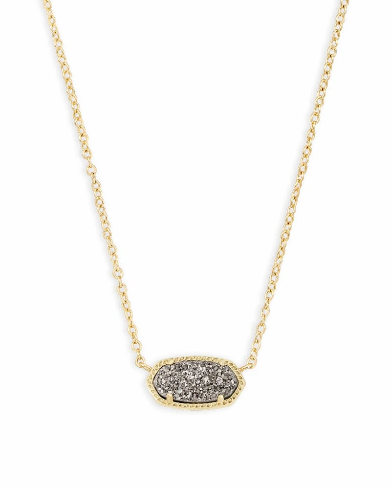 Elisa Gold Platinum - Drusy Necklace