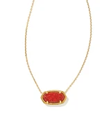 Elisa Necklace Gold - Red Kyocera Opal