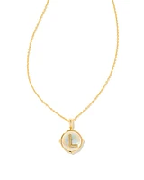 Letter Disc Pendant Necklace Gold