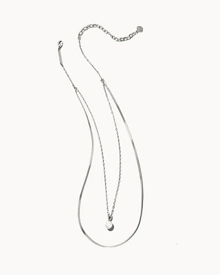 Lindsay Multi Strand Necklace Rhodium - White Pearl