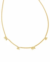 Mama Script Strand Necklace Gold Metal