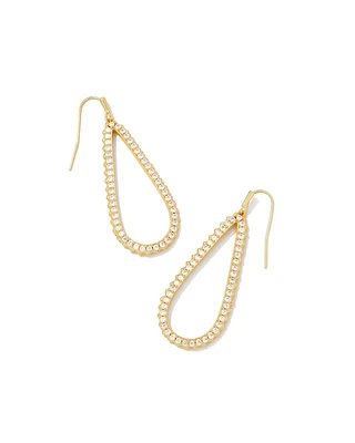 Payton Open Frame Earrings Gold - White Crystal