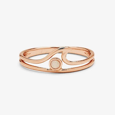 Opal Wave Ring Rose Gold - Size 7