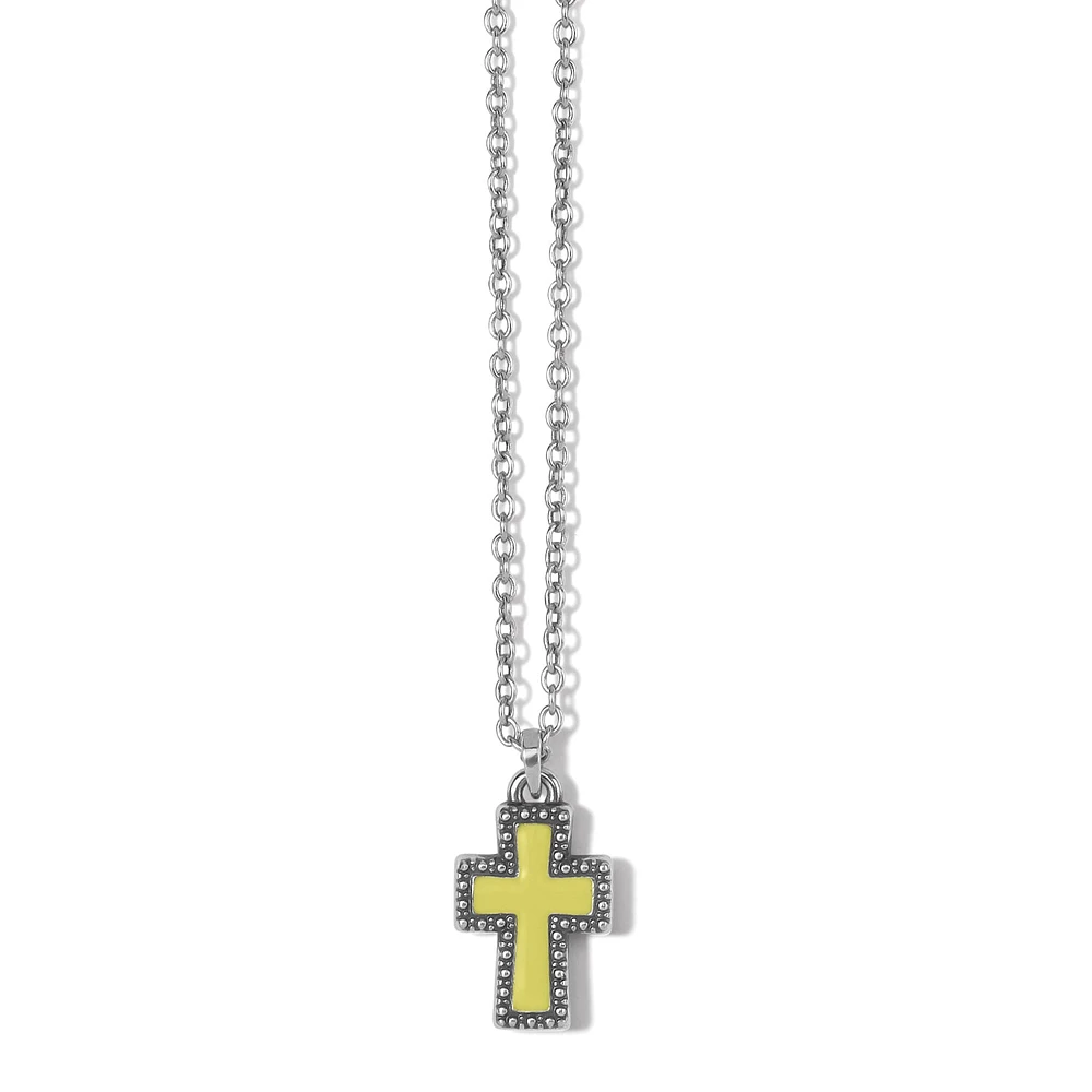 Dazzling Cross Yellow Necklace