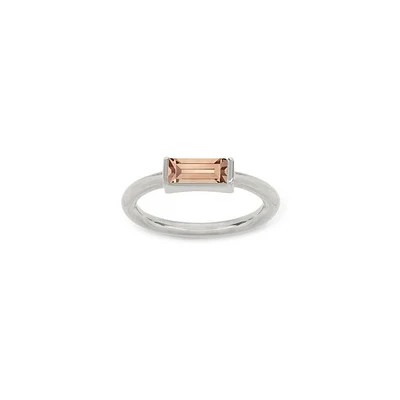 Mini Hudson Silver Ring In Peach - Size 6