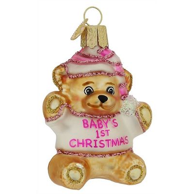 Baby's First Teddy Bear Ornament Girl - Occasions Hallmark Gifts and More