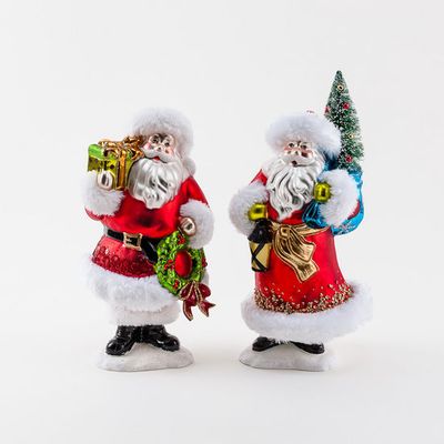 Red Santa glass figure 2 assorted - Occasions Hallmark Gifts and More