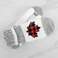 PLAID MAPLE LEAF MITT