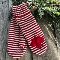 STRIPE MAPLE LEAF MITTS