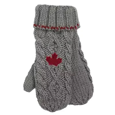 CABLE KNIT MAPLE LEAF MITTS