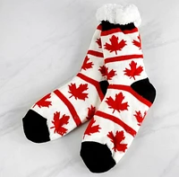 MAPLE LEAF FUZZY SOCKS