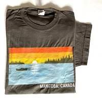 LAKE LANSCAPE WITH BOAT T-SHIRT