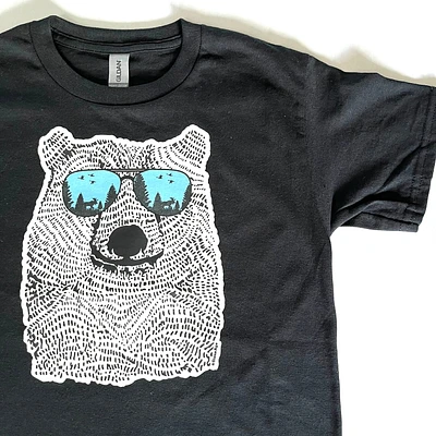 BEAR WEARING SHADES YOUTH T-SHIRT