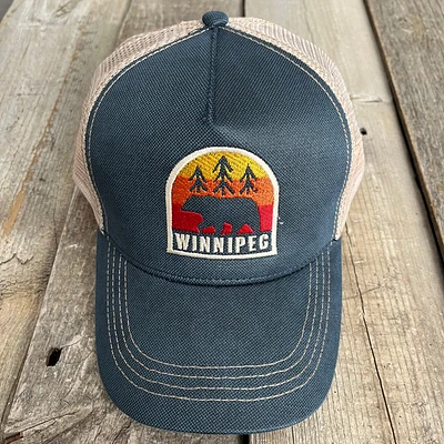 BEAR WITH SUNSET WINNIPEG TRUCKER HAT