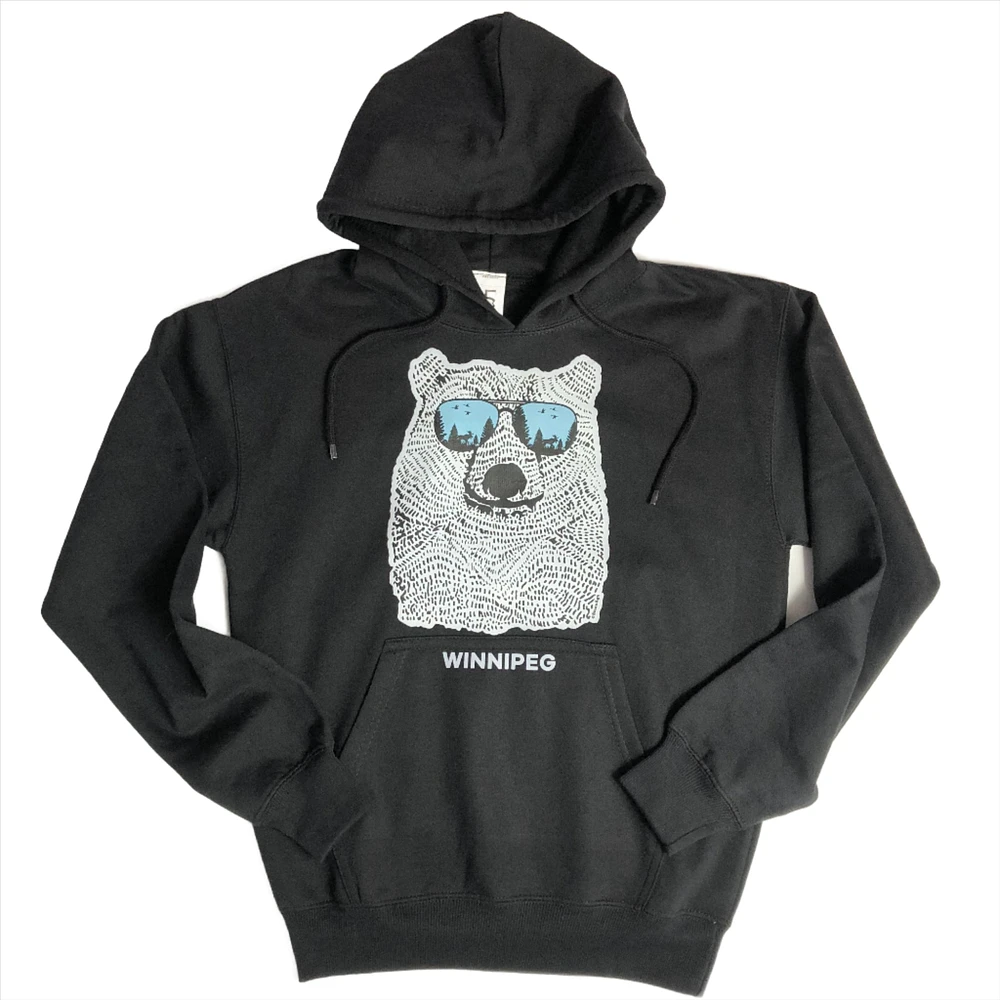 BEAR WEARING SHADES WINNIPEG HOODIE