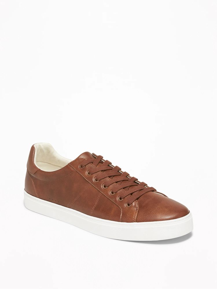 Faux-Leather Sneakers for Men