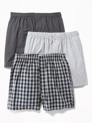 Patterned Poplin Boxer Shorts 3-Pack for Men -- 3.75-inch inseam