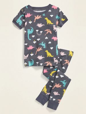 Unisex Dino-Print Pajama Set for Toddler