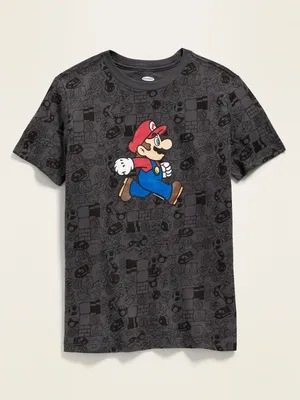 Gender-Neutral Super Mario Graphic Printed T-Shirt For Kids