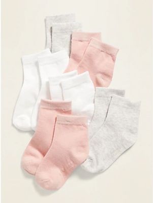 Unisex 6-Pack Crew Socks for Toddler & Baby