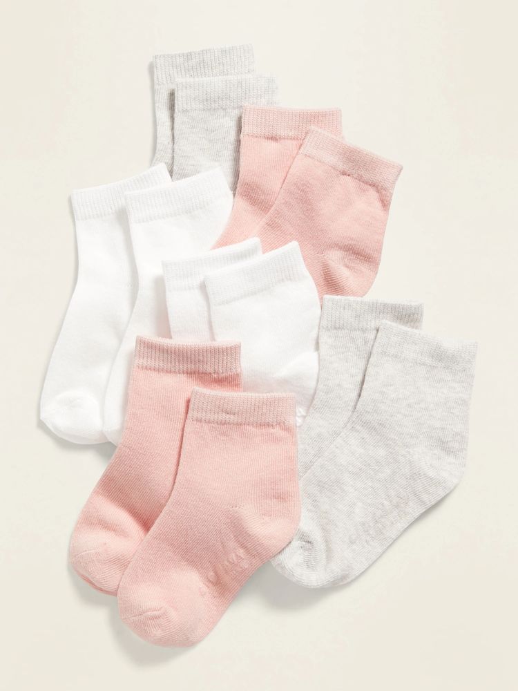 Unisex 6-Pack Crew Socks for Toddler & Baby