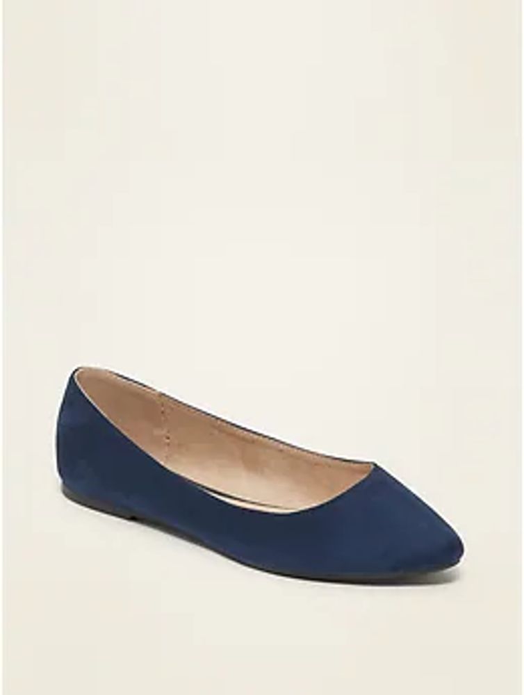 Faux-Suede Pointy Ballet Flats For Women