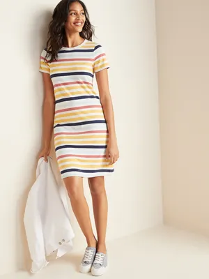 Fitted Crew-Neck Tee Dress for Women
