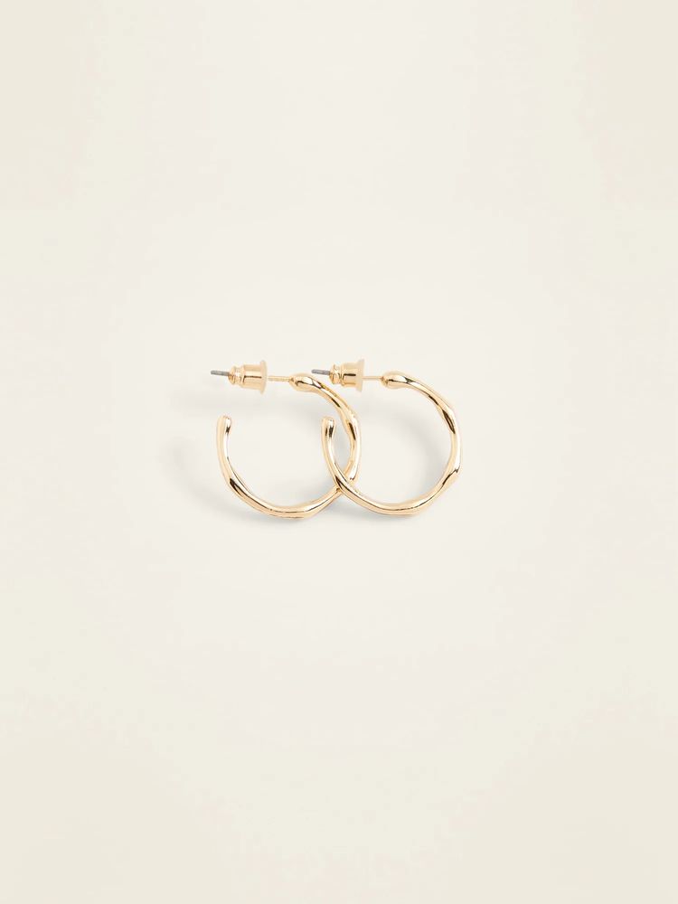 Real Gold-Plated Hoop Earrings For Women