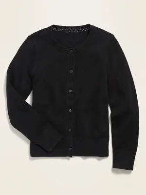 chool Uniform Button-Front Cardigan for Girls
