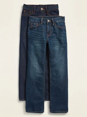 Straight Non-Stretch Dark-Wash Jeans 2-Pack for Boys