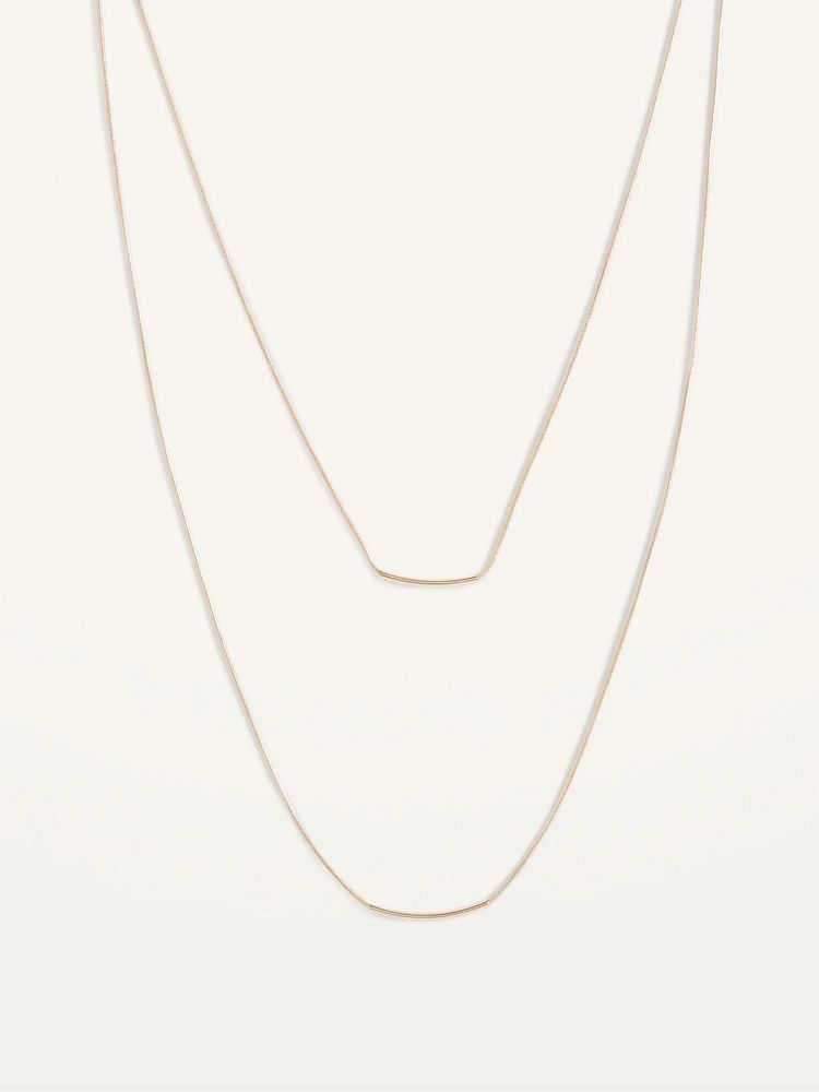 Gold-Toned Pendant Cord Necklace for Women