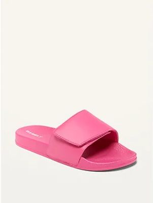 Faux-Leather Slide Sandals for Girls