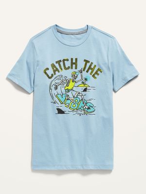 Vintage Graphic Crew-Neck T-Shirt for Boys
