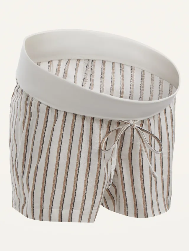 Old Navy Maternity Rollover-Waist Linen-Blend Shorts -- 3.5-inch