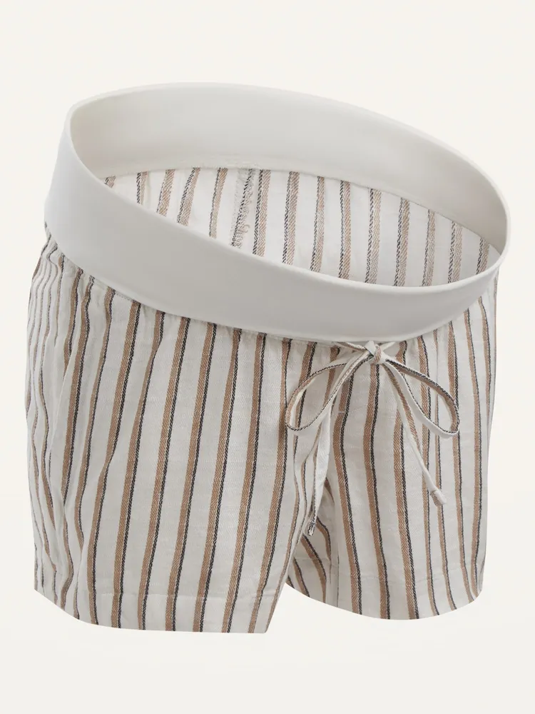 Old Navy Size XS Maternity Rollover-Waist Linen-Blend Shorts 