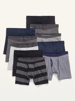 Soft-Washed Built-In Flex Boxer-Brief Underwear 10-Pack -6.25-inch inseam