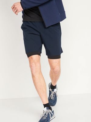 Go 2-in-1 Workout Shorts + Base Layer for Men - 9-inch inseam