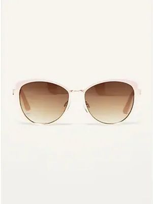 Pink/Gold Cat-Eye Sunglasses For Women